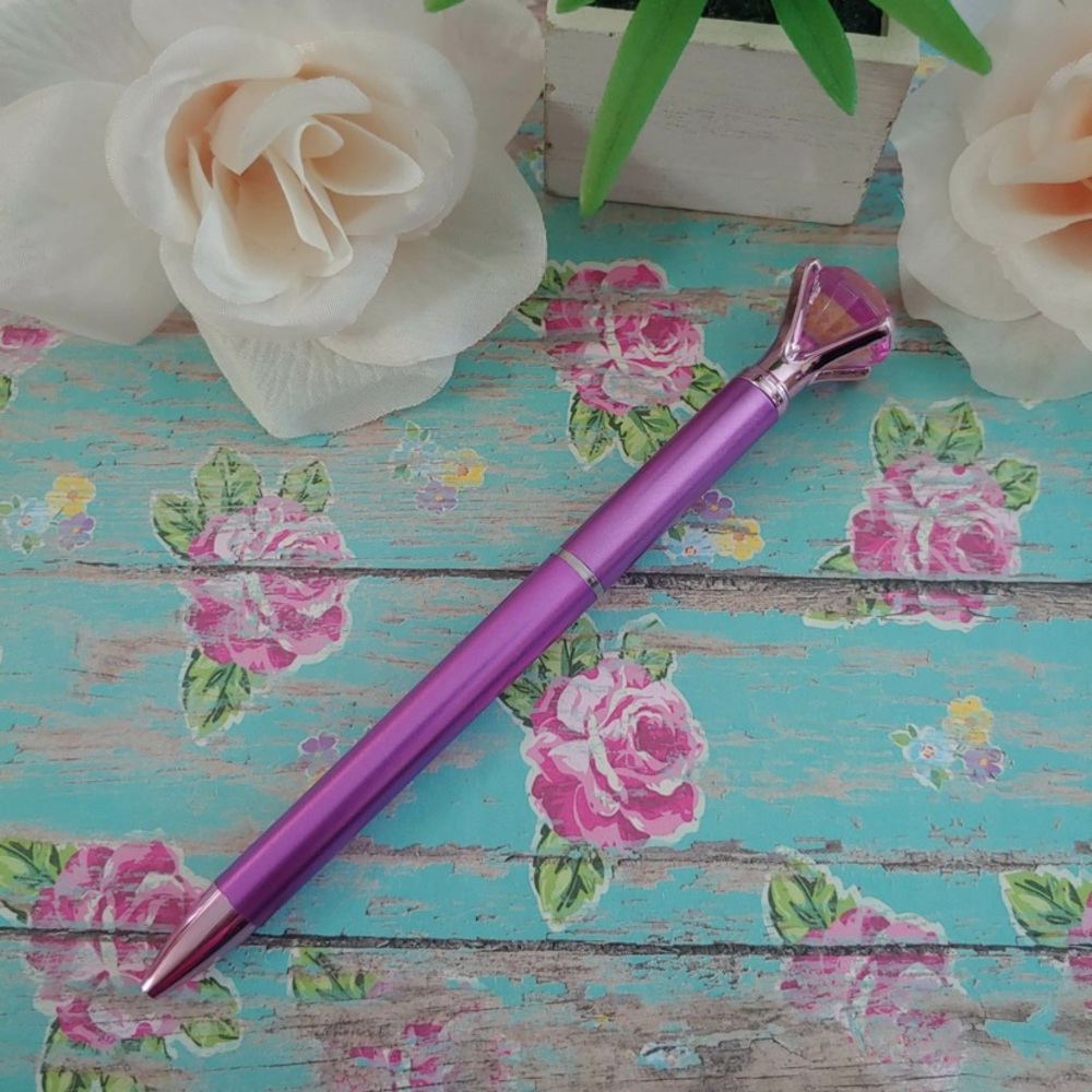 Purple & Pink Diamond Crystal Ballpoint Pen